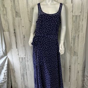 womens blue polka dot dress size 1X-18W ESHAKTI #N35